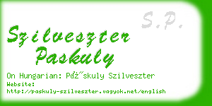 szilveszter paskuly business card